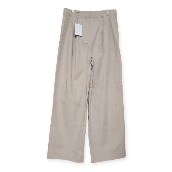 COS 12 New Wide Leg Relaxed Trouser Pleated Front Pants Neutral Beige Minimalist - Picture 5 of 14